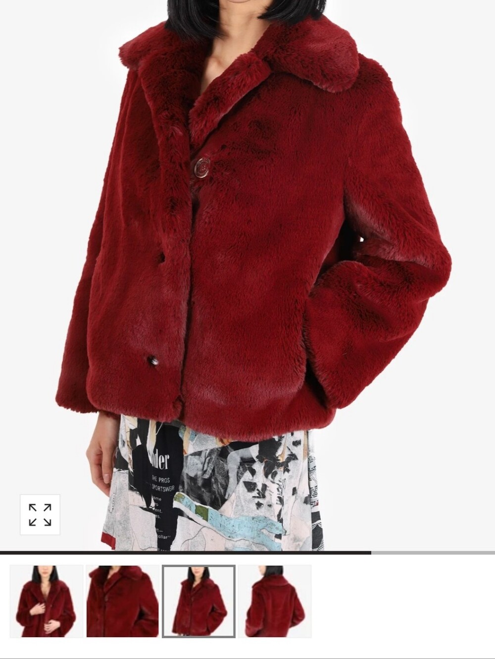 Burberry Burgundy Faux Fur Cropped Jacket